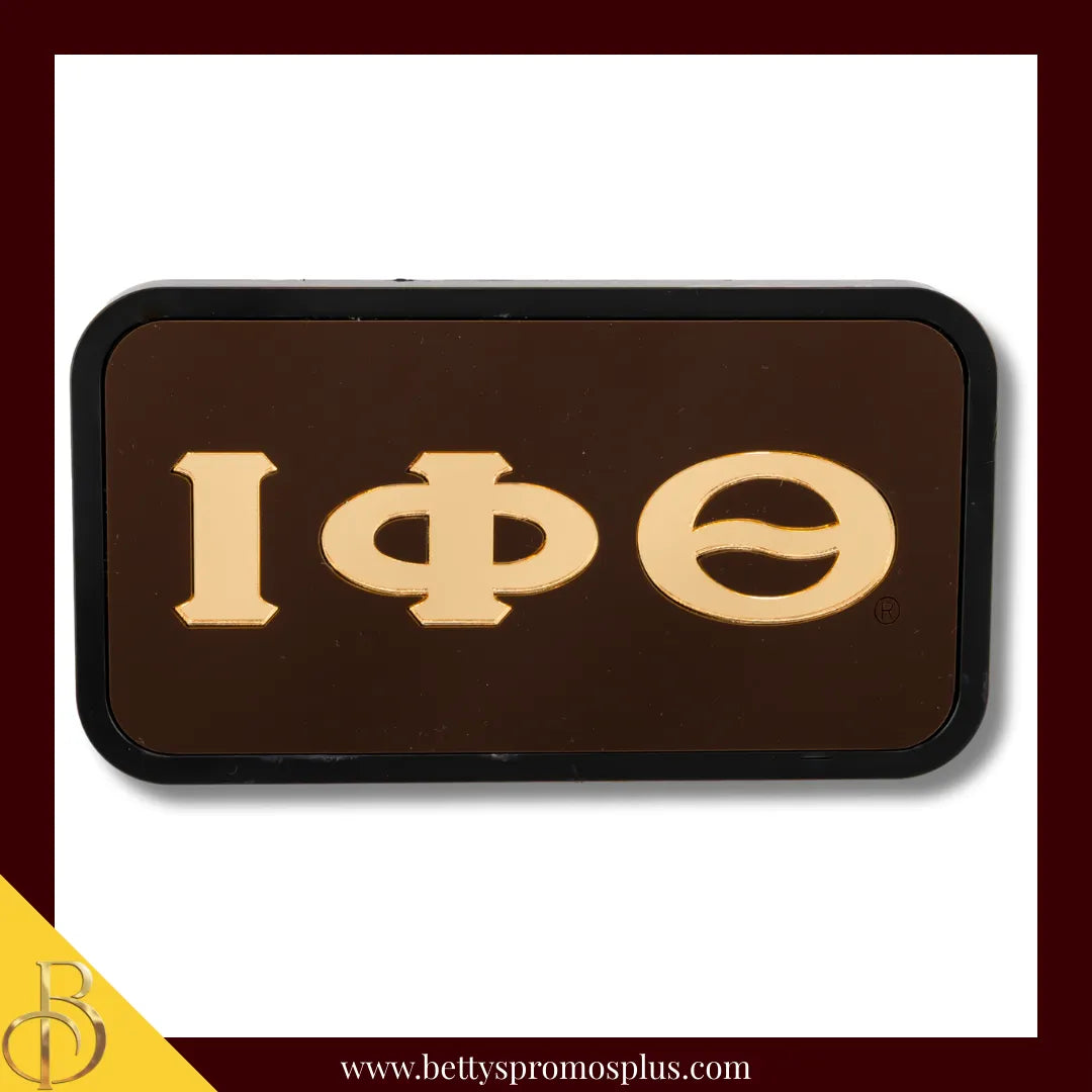 Iota Phi Theta ΙΦΘ Tow Hitch Cover with Laser Engraved Greek Letters-Iota Phi Theta Paraphernalia-Iota Phi Theta Hitch Caps-Betty's Promos Plus