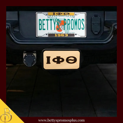 Iota Phi Theta ΙΦΘ Tow Hitch Cover with Laser Engraved Greek Letters-Iota Phi Theta Paraphernalia-Iota Phi Theta Hitch Caps-Betty's Promos Plus