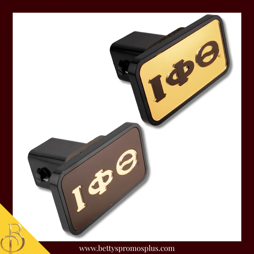 Iota Phi Theta ΙΦΘ Tow Hitch Cover with Laser Engraved Greek Letters-Iota Phi Theta Paraphernalia-Iota Phi Theta Hitch Caps-Betty's Promos Plus