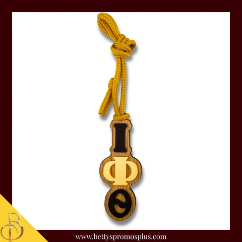 Iota Phi Theta ΙΦΘ Wood Tiki Necklace with Acrylic Greek Letters-Brown-Iota Phi Theta Paraphernalia-Iota Phi Theta Tiki Necklace-Betty's Promos Plus