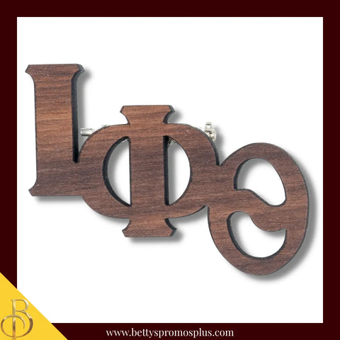 Iota Phi Theta ΙΦΘ Wooden Greek Letters Lapel Pin-Large-Iota Phi Theta Paraphernalia-Iota Phi Theta Lapel Pin-Betty's Promos Plus