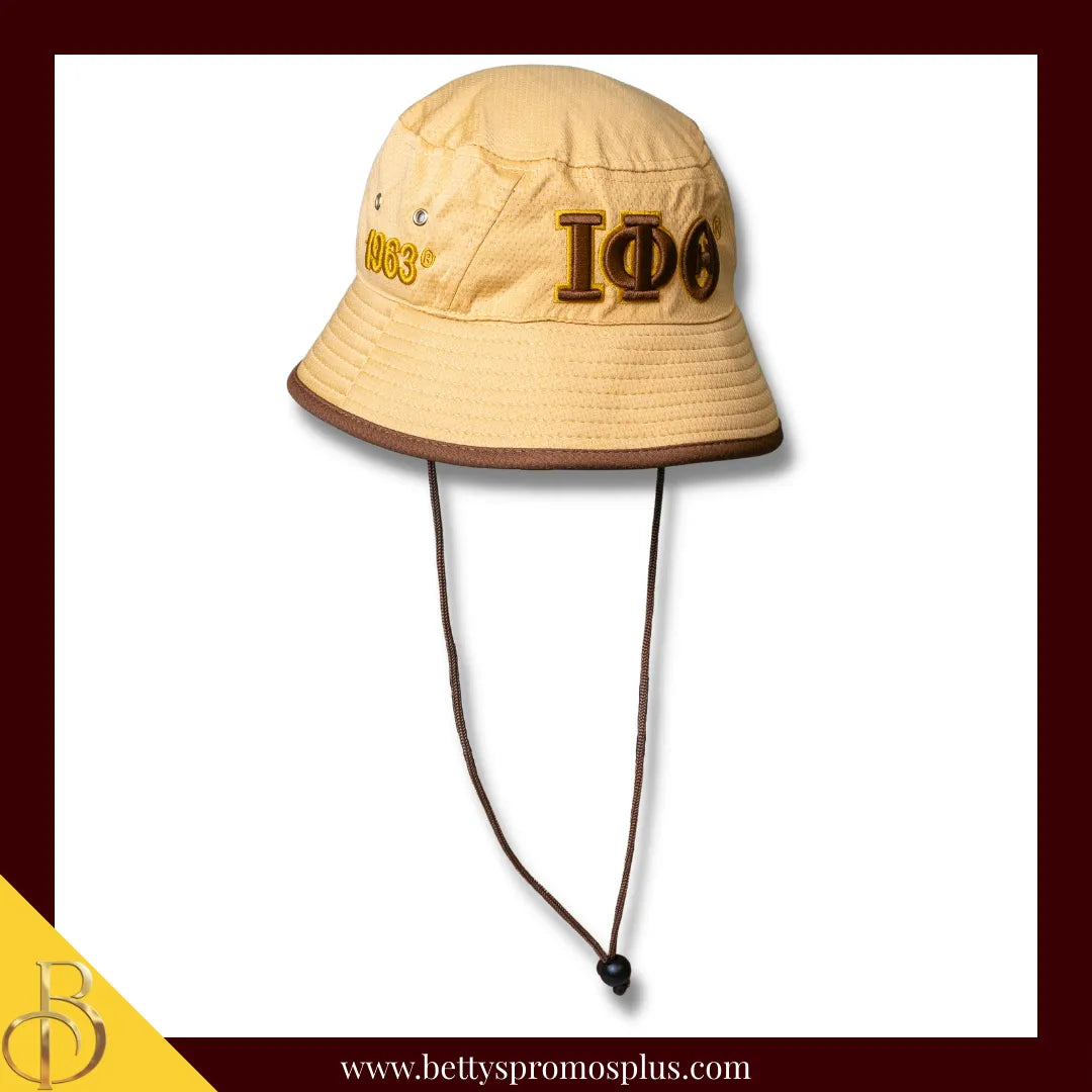 Iota Phi Theta Mesh Flex Fit ΙΦΘ Greek Letters Embroidered Bucket Hat with Drawstring-Iota Phi Theta Paraphernalia-Iota Phi Theta Hats-Betty's Promos Plus