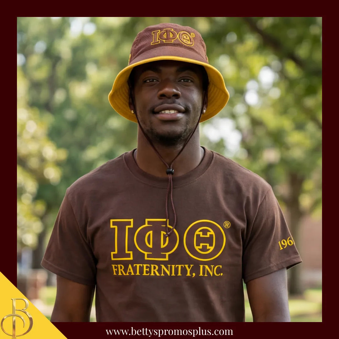 Iota Phi Theta Mesh Flex Fit ΙΦΘ Greek Letters Embroidered Bucket Hat with Drawstring-Iota Phi Theta Paraphernalia-Iota Phi Theta Hats-Betty's Promos Plus