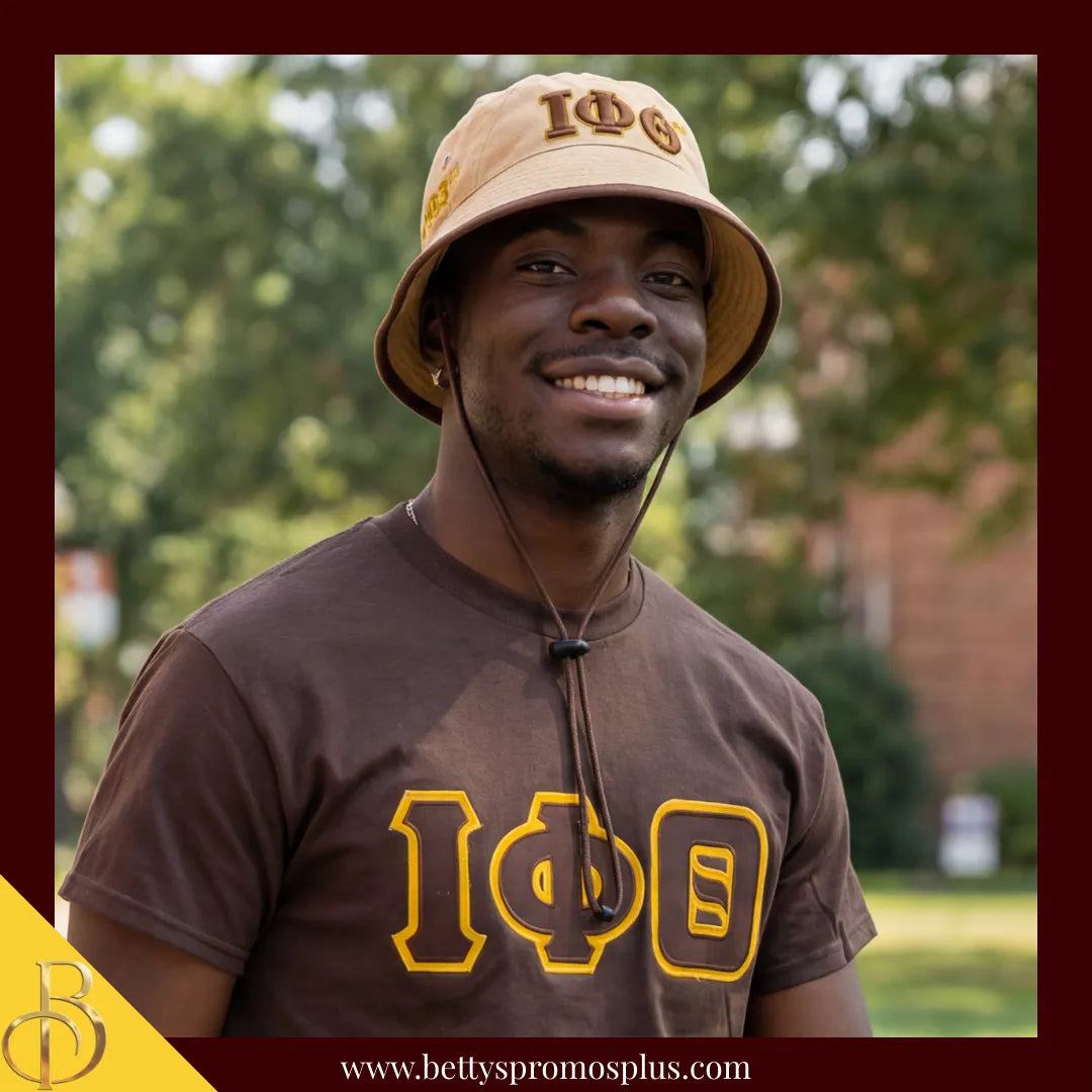 Iota Phi Theta Mesh Flex Fit ΙΦΘ Greek Letters Embroidered Bucket Hat with Drawstring-Iota Phi Theta Paraphernalia-Iota Phi Theta Hats-Betty's Promos Plus