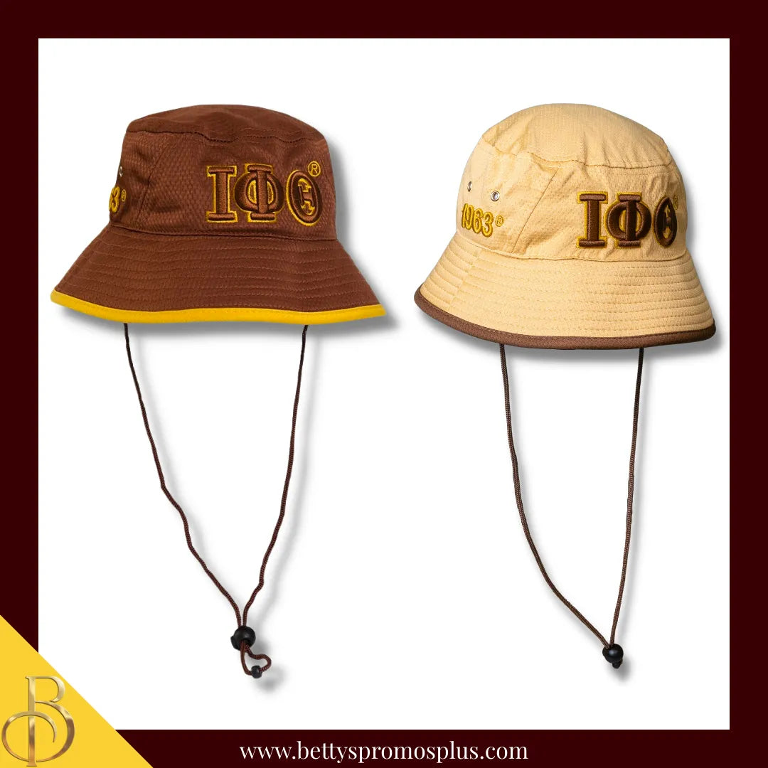 Iota Phi Theta Mesh Flex Fit ΙΦΘ Greek Letters Embroidered Bucket Hat with Drawstring-Iota Phi Theta Paraphernalia-Iota Phi Theta Hats-Betty's Promos Plus
