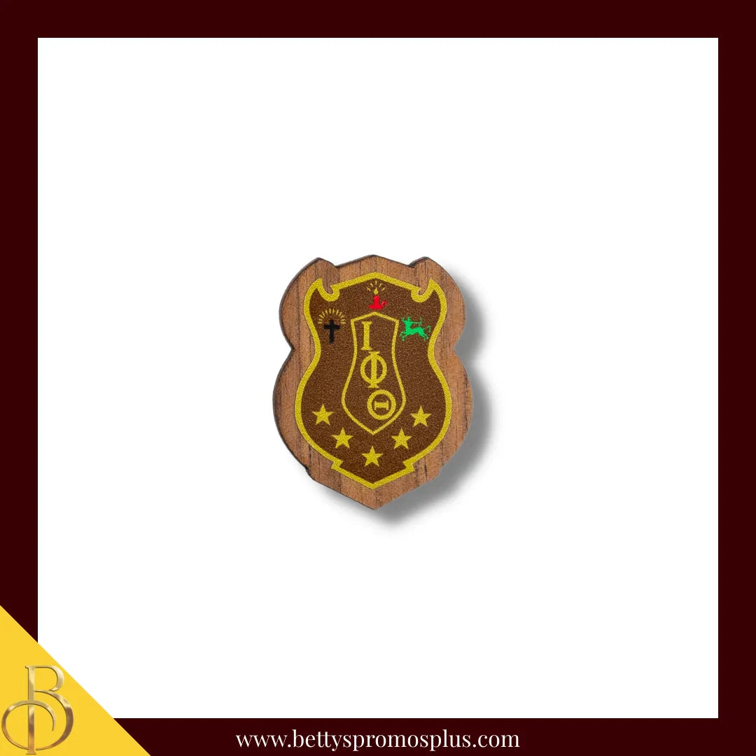Iota Phi Theta Wooden ΙΦΘ Shield Decal-Small-Iota Phi Theta Paraphernalia-Iota Phi Theta Wood Decal-Betty's Promos Plus