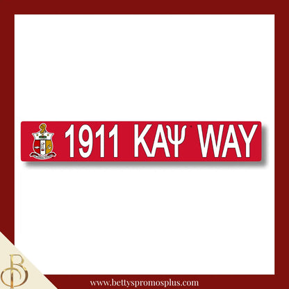 Kappa Alpha Psi 1911 ΚΑΨ Way Street Sign-Red-Kappa Alpha Psi Paraphernalia-Kappa Alpha Psi Street Sign-Betty's Promos Plus