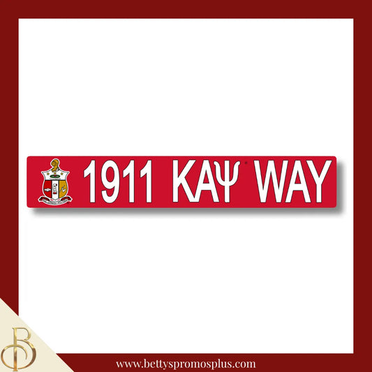 Kappa Alpha Psi 1911 ΚΑΨ Way Street Sign-Red-Kappa Alpha Psi Paraphernalia-Kappa Alpha Psi Street Sign-Betty's Promos Plus