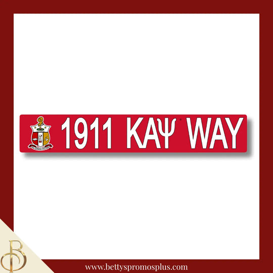Kappa Alpha Psi 1911 ΚΑΨ Way Street Sign-Red-Kappa Alpha Psi Paraphernalia-Kappa Alpha Psi Street Sign-Betty's Promos Plus