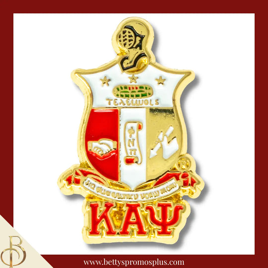Kappa Alpha Psi Gold ΚΑΨ Shield with Greek Letters Fraternity Greek Lapel Pin-Gold-Kappa Alpha Psi Paraphernalia-Kappa Alpha Psi Lapel Pin-Betty's Promos Plus