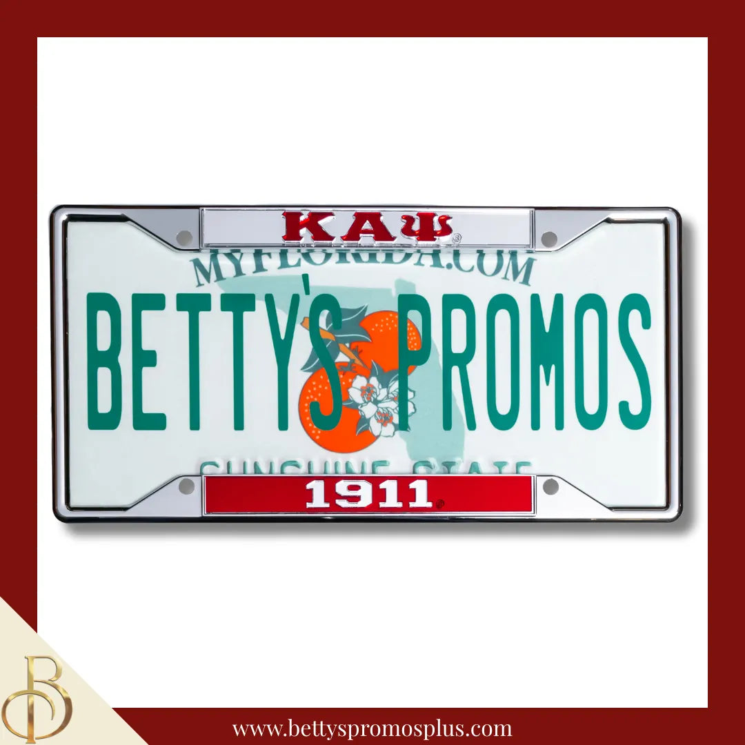 Kappa Alpha Psi ΚΑΨ 1911 Chrome Laser Engraved Mirrored Acrylic Auto Tag License Plate Frame-Kappa Alpha Psi Paraphernalia-Kappa Alpha Psi Auto Tag Frame-Betty's Promos Plus