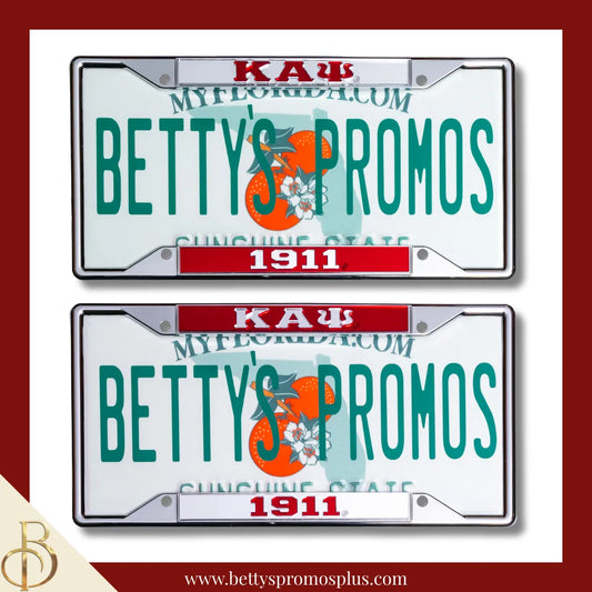 Kappa Alpha Psi ΚΑΨ 1911 Chrome Laser Engraved Mirrored Acrylic Auto Tag License Plate Frame-Kappa Alpha Psi Paraphernalia-Kappa Alpha Psi Auto Tag Frame-Betty's Promos Plus