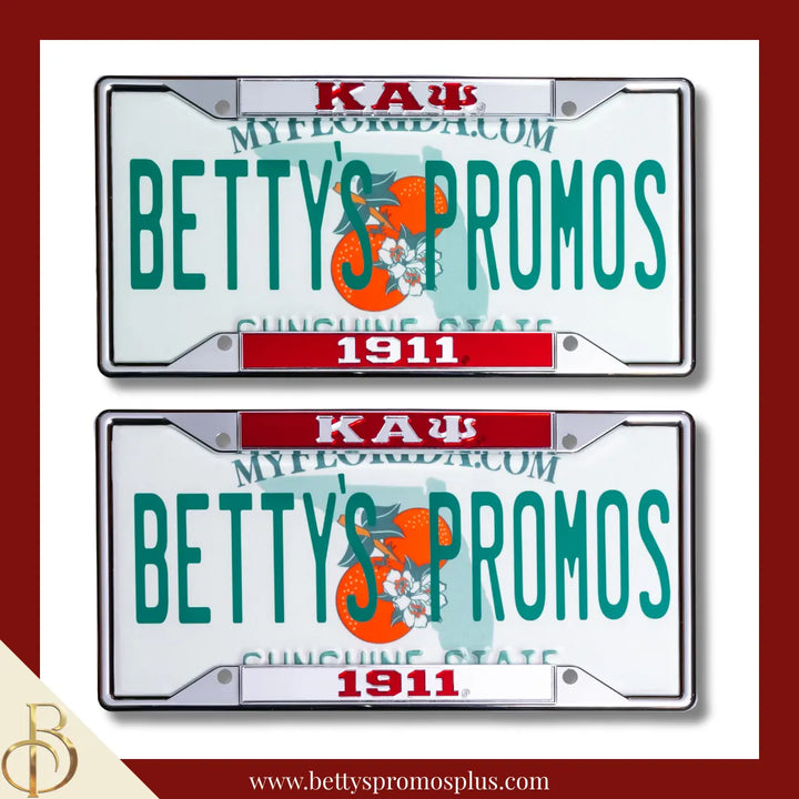 Kappa Alpha Psi ΚΑΨ 1911 Chrome Laser Engraved Mirrored Acrylic Auto Tag License Plate Frame