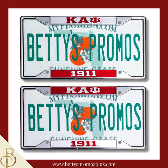 Kappa Alpha Psi ΚΑΨ 1911 Chrome Laser Engraved Mirrored Acrylic Auto Tag License Plate Frame-Kappa Alpha Psi Paraphernalia-Kappa Alpha Psi Auto Tag Frame-Betty's Promos Plus