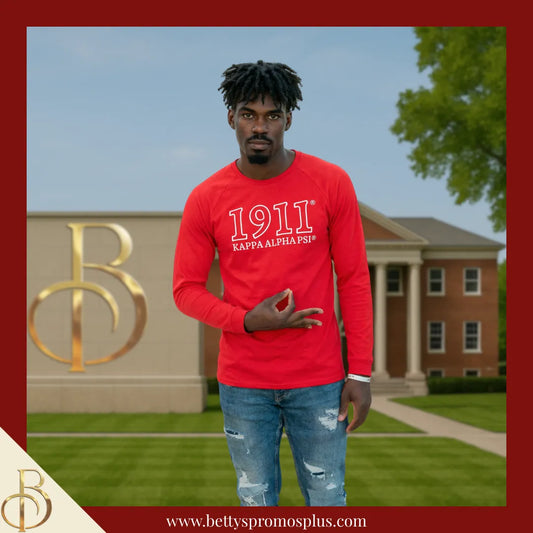 Kappa Alpha Psi ΚΑΨ 1911 Embroidered Long Sleeve T-Shirt-Kappa Alpha Psi Paraphernalia-Kappa Alpha Psi T-Shirts-Betty's Promos Plus