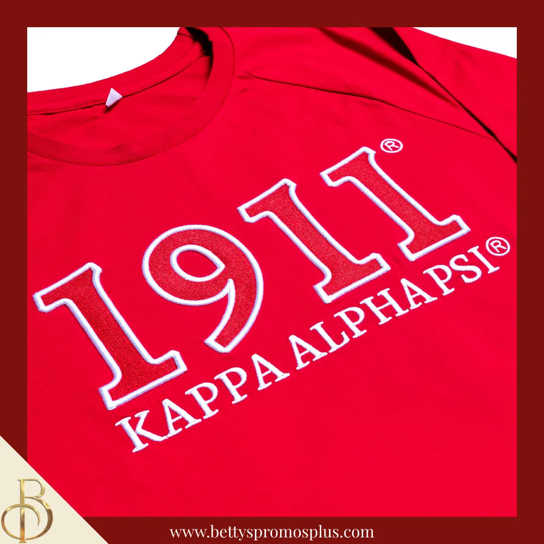 Kappa Alpha Psi ΚΑΨ 1911 Embroidered Long Sleeve T-Shirt-Kappa Alpha Psi Paraphernalia-Kappa Alpha Psi T-Shirts-Betty's Promos Plus