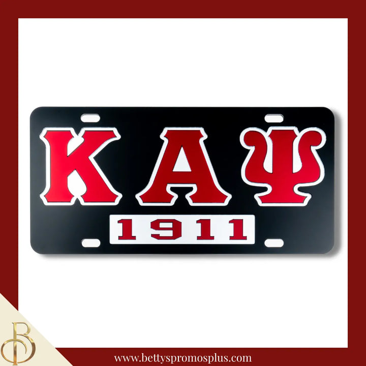 Kappa Alpha Psi ΚΑΨ 1911 Laser Engraved Mirrored Acrylic Auto Tag License Plate