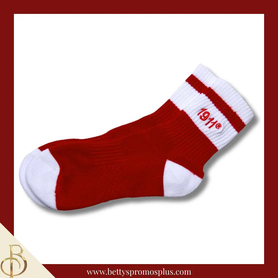 Kappa Alpha Psi ΚΑΨ 1911 Quarter Socks-Red-Kappa Alpha Psi Paraphernalia-Kappa Alpha Psi Socks-Betty's Promos Plus