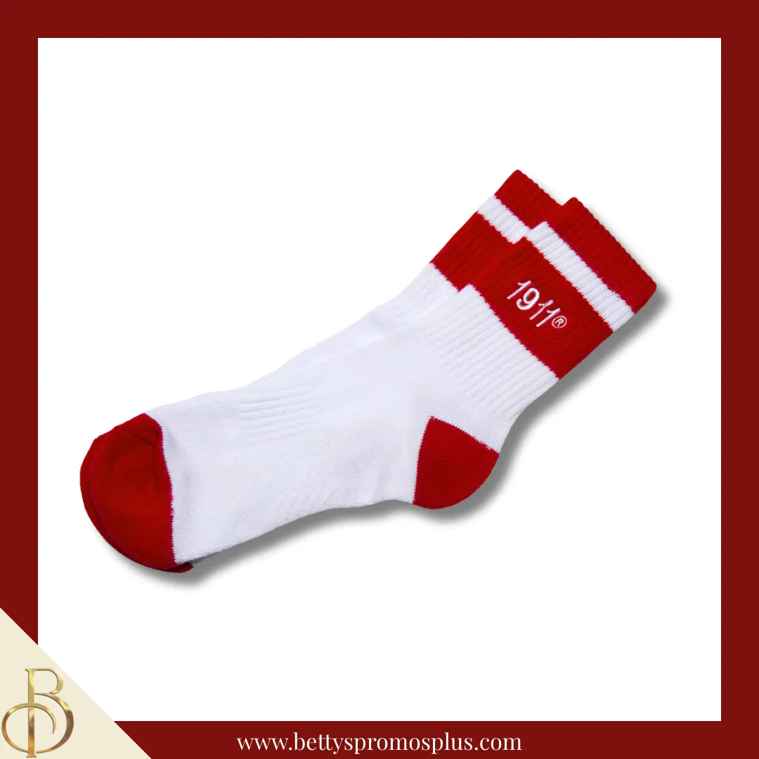 Kappa Alpha Psi ΚΑΨ 1911 Quarter Socks-White-Kappa Alpha Psi Paraphernalia-Kappa Alpha Psi Socks-Betty's Promos Plus