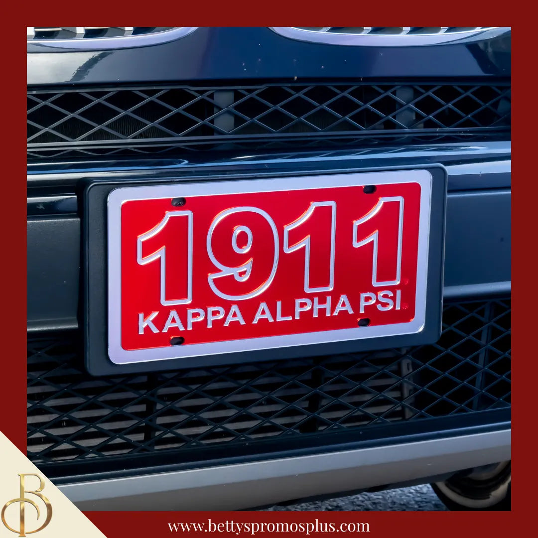 Kappa Alpha Psi ΚΑΨ 1911 with Kappa Alpha Psi Laser Engraved Mirrored Acrylic Auto Tag License Plate-Kappa Alpha Psi Paraphernalia-Kappa Alpha Psi Auto Tag-Betty's Promos Plus