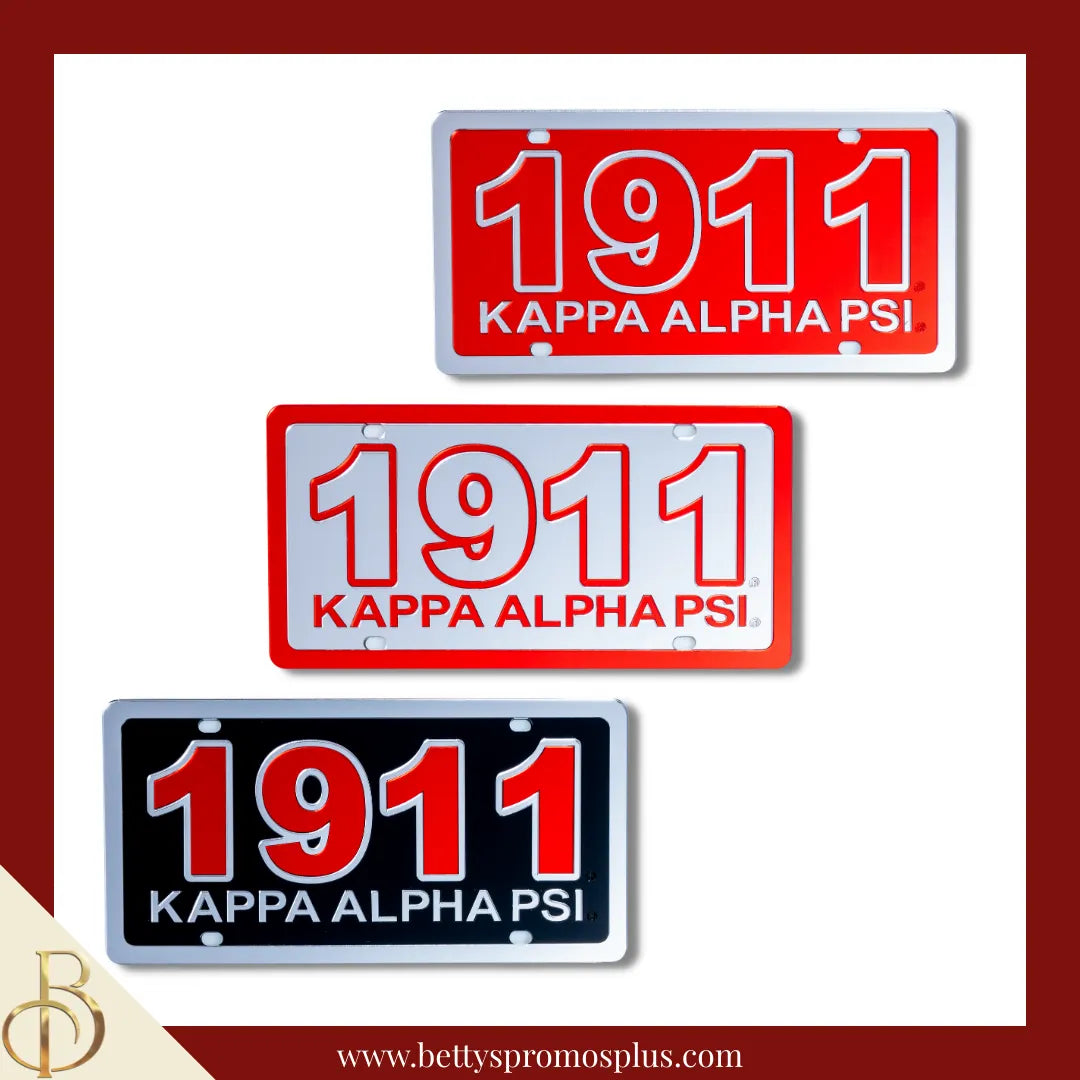 Kappa Alpha Psi ΚΑΨ 1911 with Kappa Alpha Psi Laser Engraved Mirrored Acrylic Auto Tag License Plate-Kappa Alpha Psi Paraphernalia-Kappa Alpha Psi Auto Tag-Betty's Promos Plus