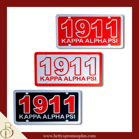 Kappa Alpha Psi ΚΑΨ 1911 with Kappa Alpha Psi Laser Engraved Mirrored Acrylic Auto Tag License Plate-Kappa Alpha Psi Paraphernalia-Kappa Alpha Psi Auto Tag-Betty's Promos Plus