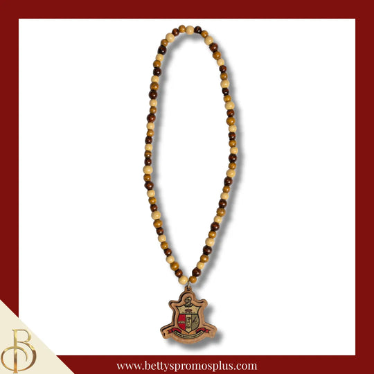 Kappa Alpha Psi ΚΑΨ Beaded Tiki Necklace with Raised Crest-Brown-Kappa Alpha Psi Paraphernalia-Kappa Alpha Psi Tiki Necklace-Betty's Promos Plus