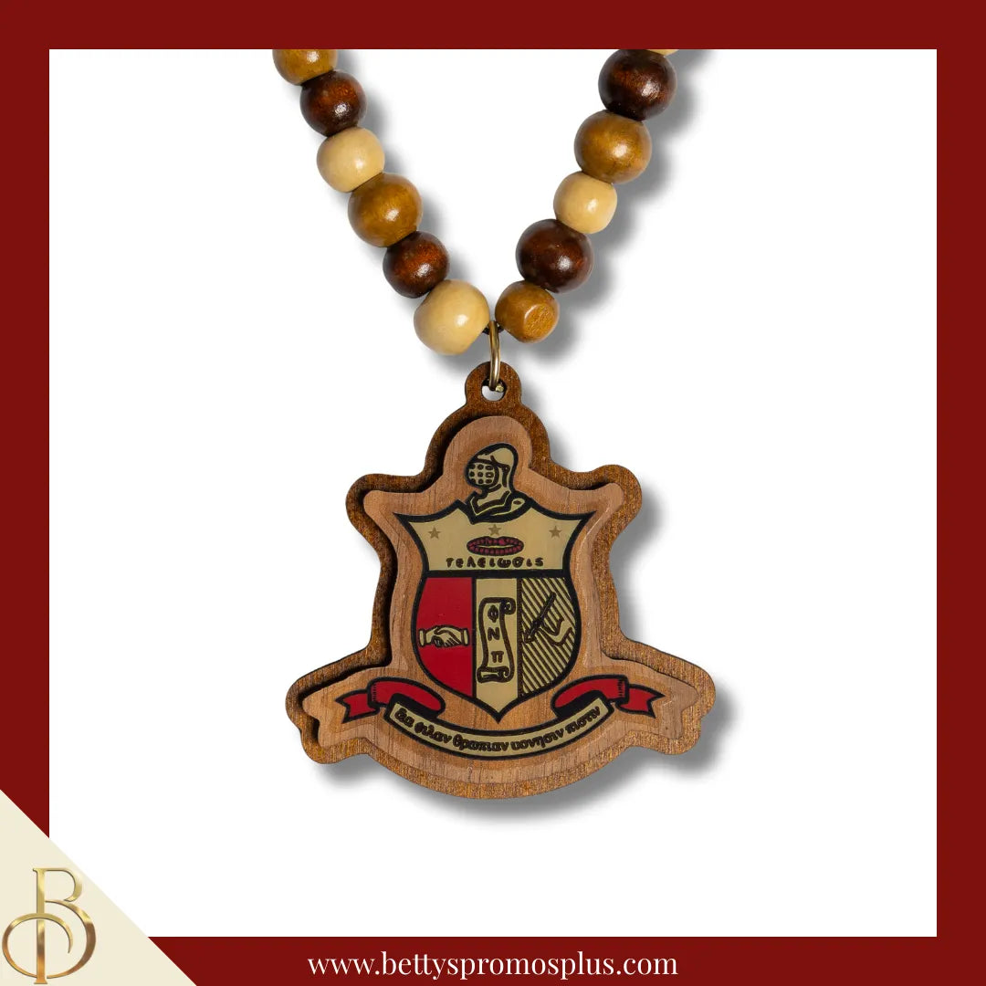 Kappa Alpha Psi ΚΑΨ Beaded Tiki Necklace with Raised Crest-Kappa Alpha Psi Paraphernalia-Kappa Alpha Psi Tiki Necklace-Betty's Promos Plus