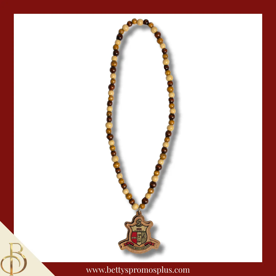 Kappa Alpha Psi ΚΑΨ Beaded Tiki Necklace with Raised Crest-Kappa Alpha Psi Paraphernalia-Kappa Alpha Psi Tiki Necklace-Betty's Promos Plus