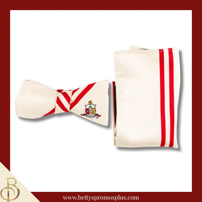 Kappa Alpha Psi ΚΑΨ Bow Tie and Pocket Square Combo-Cream-Kappa Alpha Psi Paraphernalia-Kappa Alpha Psi Bow Tie Set-Betty's Promos Plus