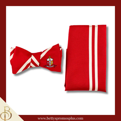 Kappa Alpha Psi ΚΑΨ Bow Tie and Pocket Square Combo-Crimson-Kappa Alpha Psi Paraphernalia-Kappa Alpha Psi Bow Tie Set-Betty's Promos Plus