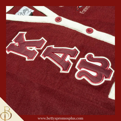 Kappa Alpha Psi ΚΑΨ Cardigan Sweater with Double Stitched Twill Embroidered Letters & ΚΑΨ Shield-Kappa Alpha Psi Paraphernalia-Kappa Alpha Psi Sweaters-Betty's Promos Plus