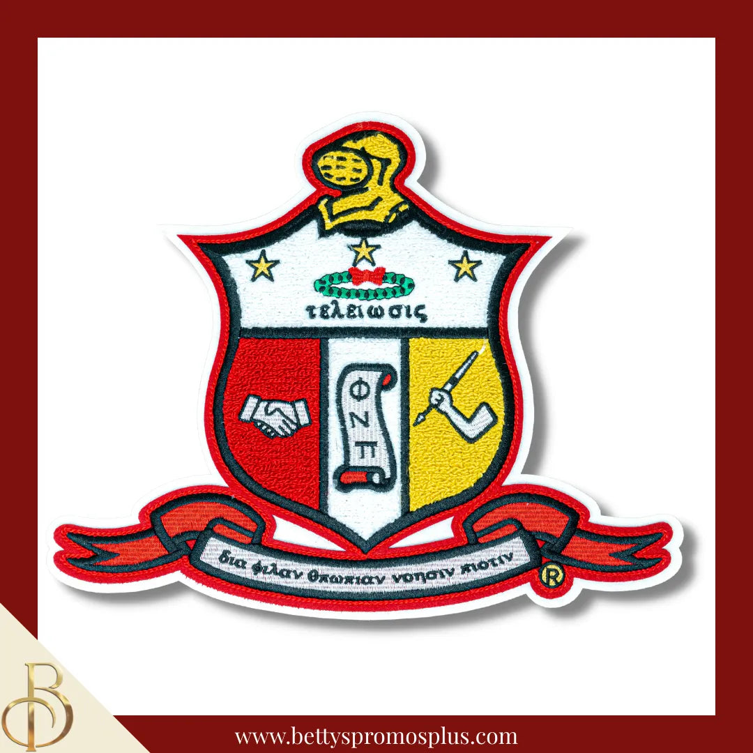 Kappa Alpha Psi ΚΑΨ Chenille Shield Red Background Embroidery Patch-Chenille-Red Background-Kappa Alpha Psi Paraphernalia-Kappa Alpha Psi Patch-Betty's Promos Plus