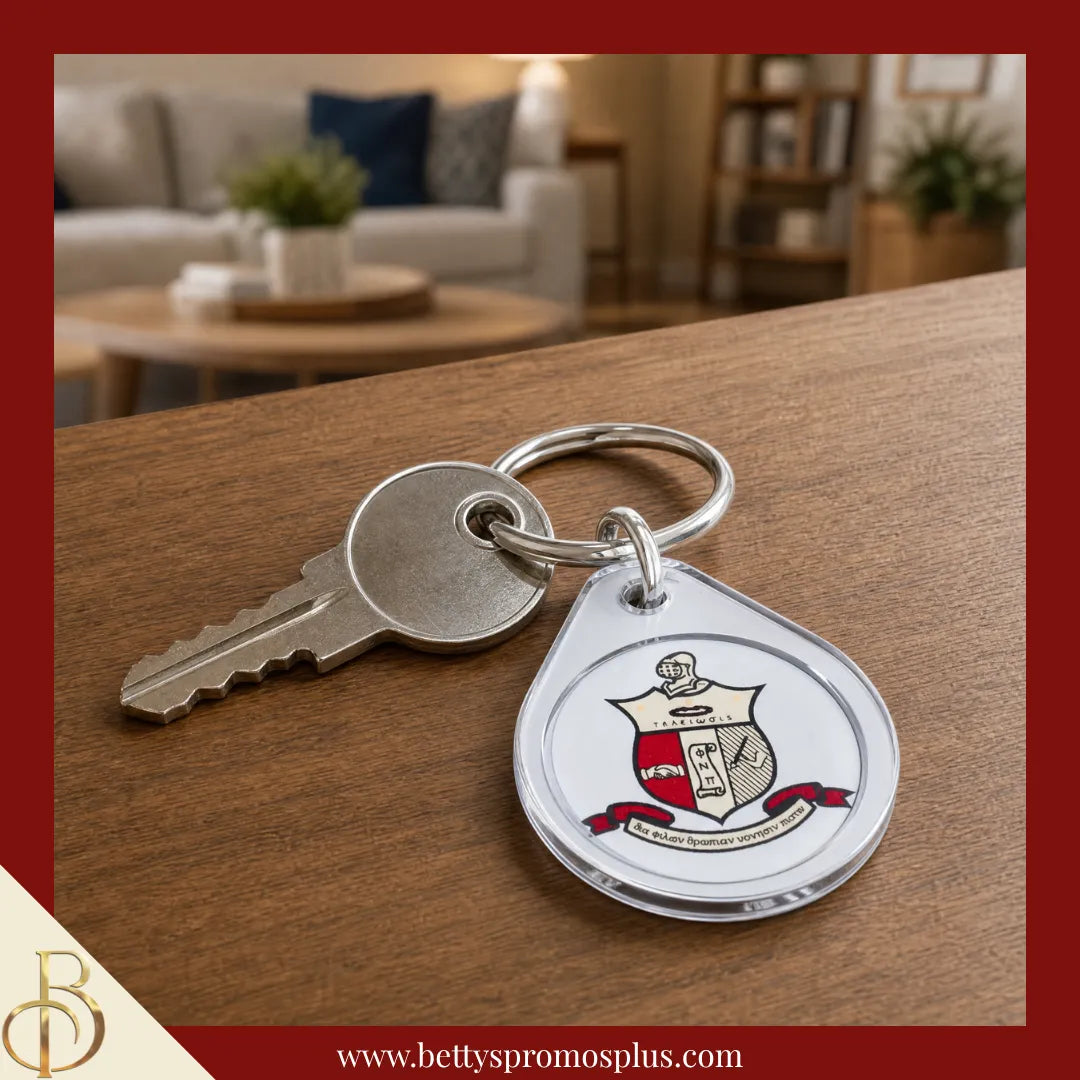 Kappa Alpha Psi ΚΑΨ Circular Acrylic Keychain with Shield or Greek Letters-Kappa Alpha Psi Paraphernalia-Kappa Alpha Psi Keychain-Betty's Promos Plus