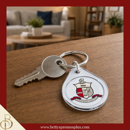 Kappa Alpha Psi ΚΑΨ Circular Acrylic Keychain with Shield or Greek Letters-Kappa Alpha Psi Paraphernalia-Kappa Alpha Psi Keychain-Betty's Promos Plus