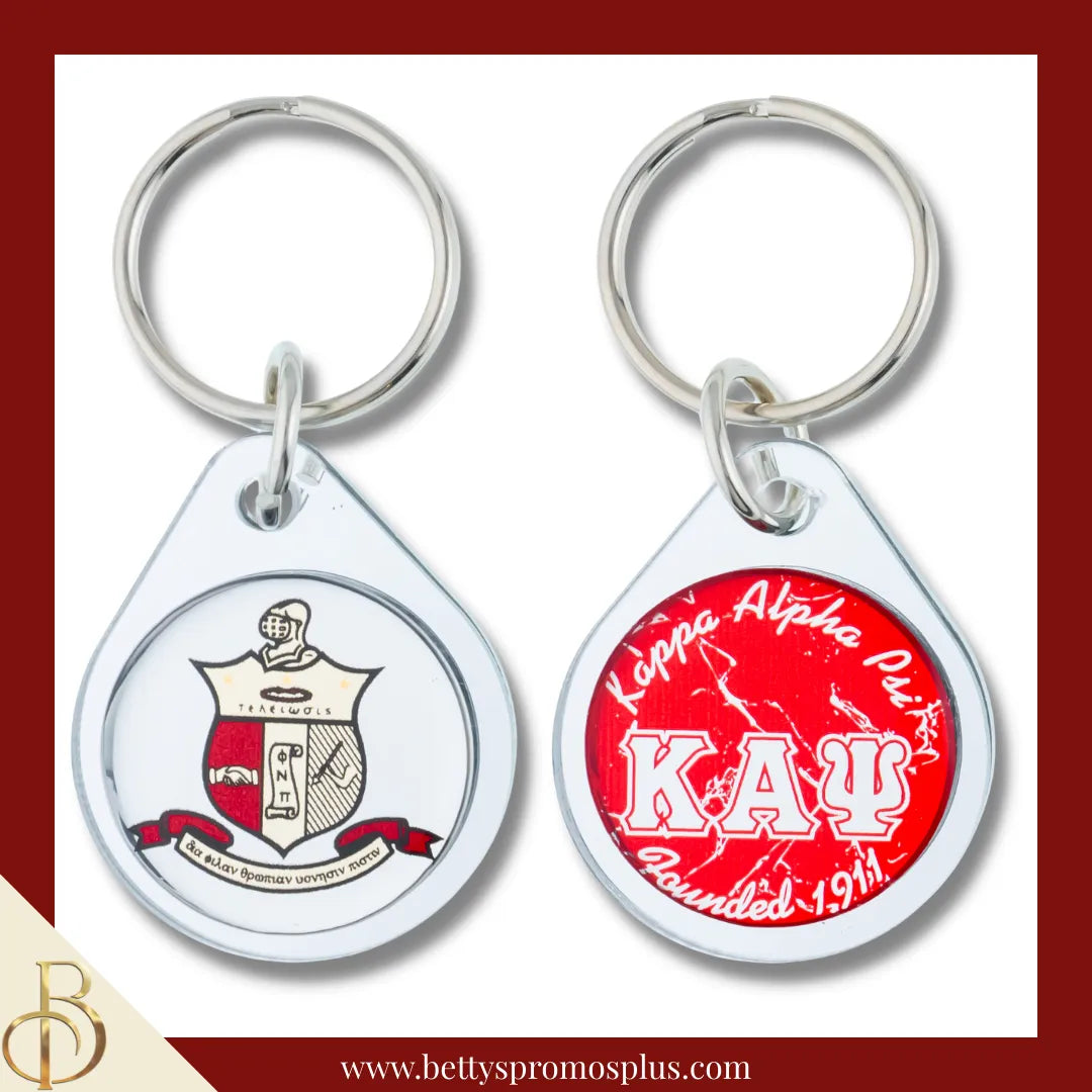 Kappa Alpha Psi ΚΑΨ Circular Acrylic Keychain with Shield or Greek Letters-Kappa Alpha Psi Paraphernalia-Kappa Alpha Psi Keychain-Betty's Promos Plus