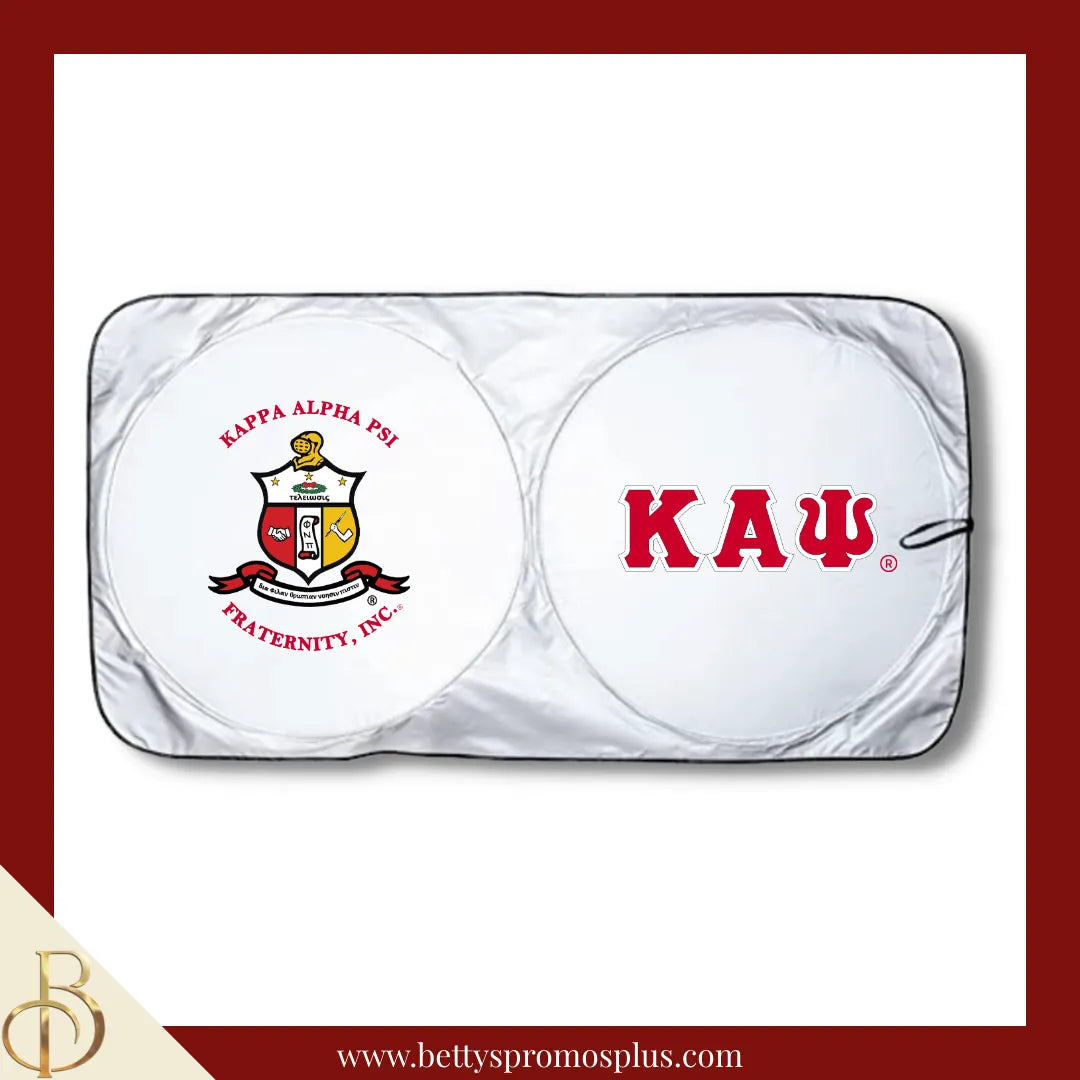 Kappa Alpha Psi ΚΑΨ Collapsible Car Sun Shade with Pouch-Kappa Alpha Psi Paraphernalia-Kappa Alpha Psi Car Shade-Betty's Promos Plus