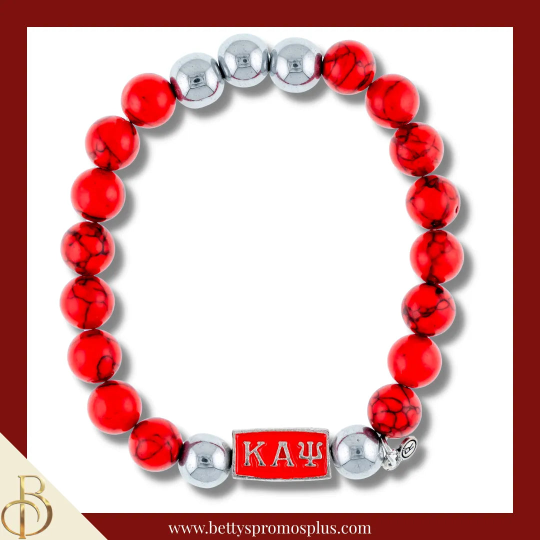 Kappa Alpha Psi ΚΑΨ Diggs Beaded Bracelet-Red-Kappa Alpha Psi Paraphernalia-Kappa Alpha Psi Bracelet-Betty's Promos Plus