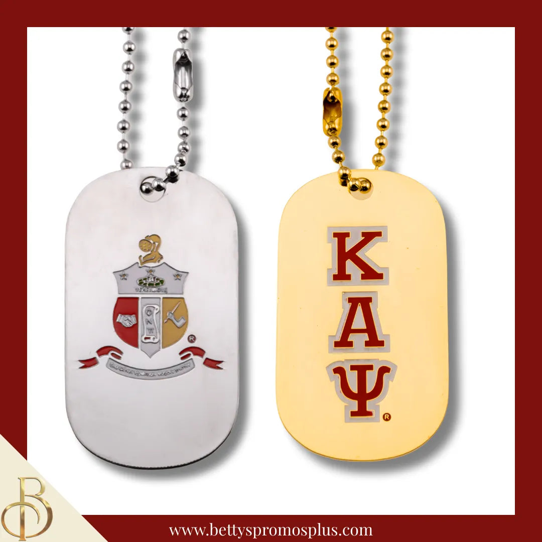 Kappa Alpha Psi ΚΑΨ Dog Tag with Greek Letters and Shield-Kappa Alpha Psi Paraphernalia-Kappa Alpha Psi Dog Tag-Betty's Promos Plus