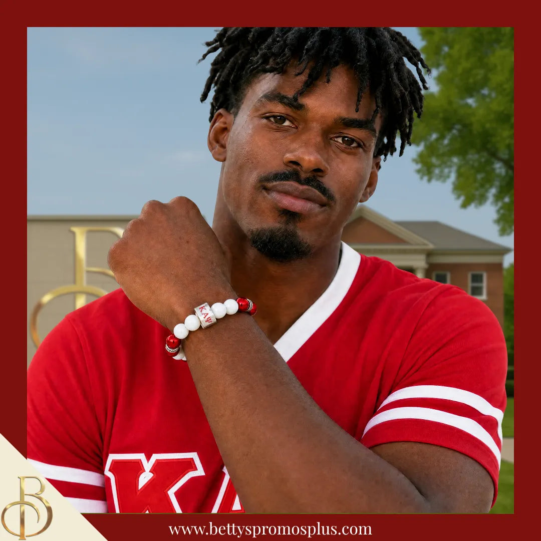Kappa Alpha Psi ΚΑΨ Double Red Beaded Bracelet-Kappa Alpha Psi Paraphernalia-Kappa Alpha Psi Bracelet-Betty's Promos Plus
