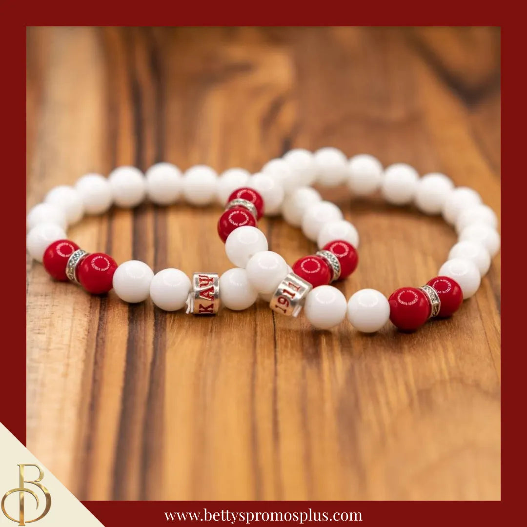 Kappa Alpha Psi ΚΑΨ Double Red Beaded Bracelet-Kappa Alpha Psi Paraphernalia-Kappa Alpha Psi Bracelet-Betty's Promos Plus