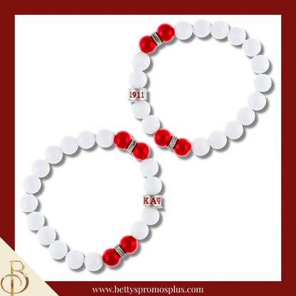 Kappa Alpha Psi ΚΑΨ Double Red Beaded Bracelet-Kappa Alpha Psi Paraphernalia-Kappa Alpha Psi Bracelet-Betty's Promos Plus