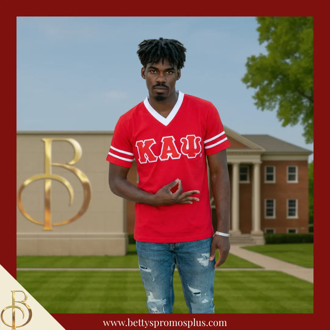 Kappa Alpha Psi ΚΑΨ Double Stitched Appliqué Embroidered Jersey T-Shirt-Kappa Alpha Psi Paraphernalia-Kappa Alpha Psi T-Shirts-Betty's Promos Plus