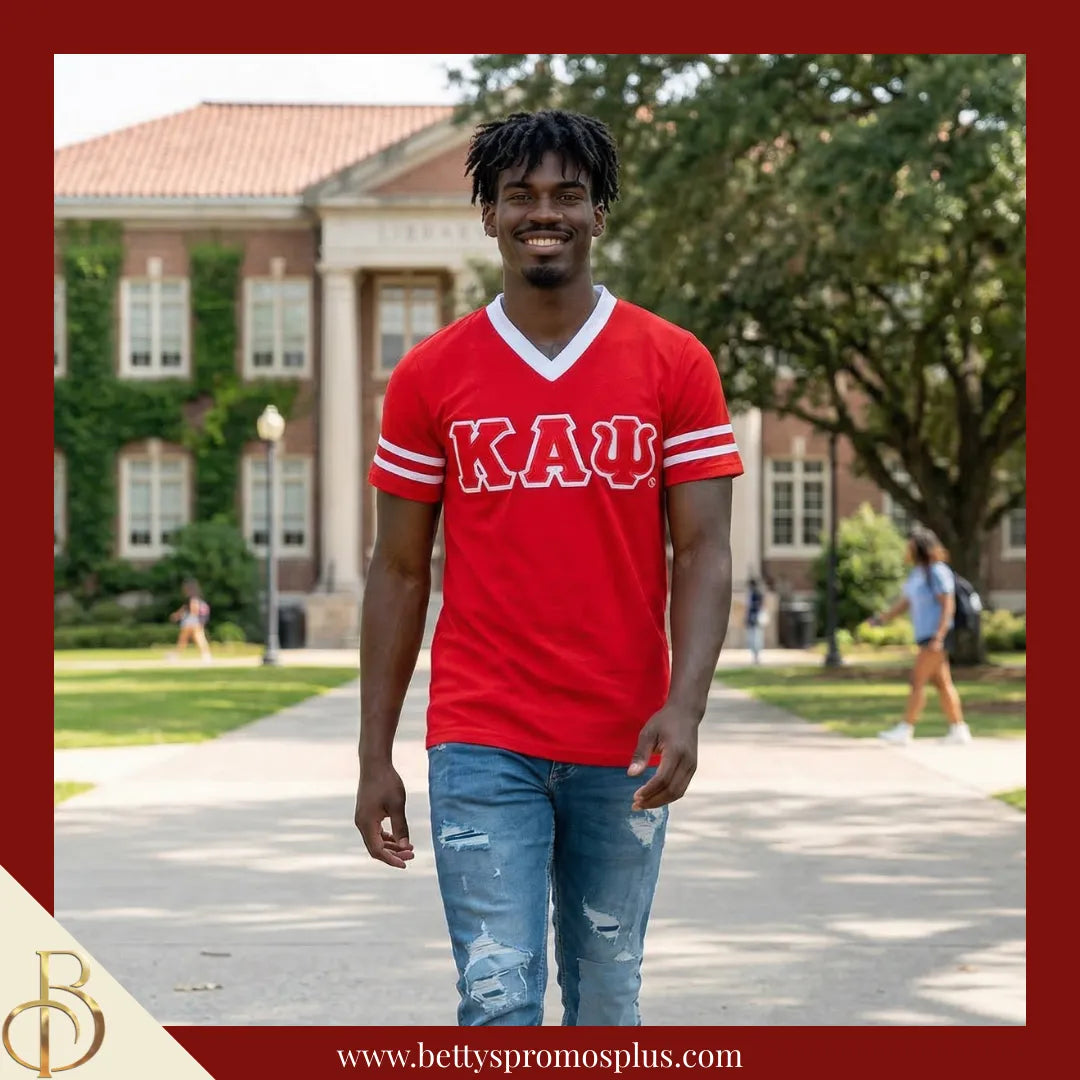 Kappa Alpha Psi ΚΑΨ Double Stitched Appliqué Embroidered Jersey T-Shirt-Kappa Alpha Psi Paraphernalia-Kappa Alpha Psi T-Shirts-Betty's Promos Plus