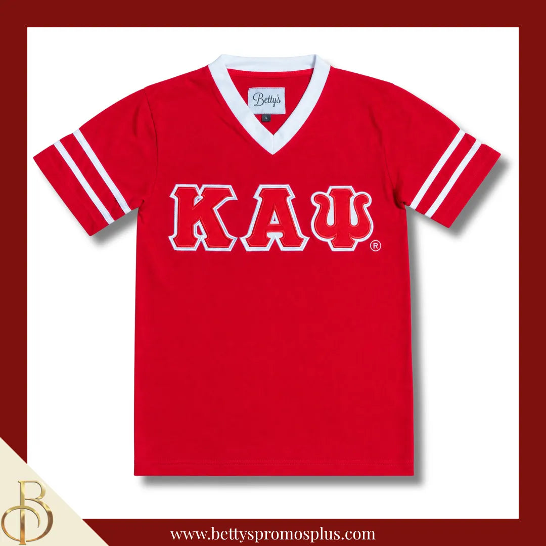 Kappa Alpha Psi ΚΑΨ Double Stitched Appliqué Embroidered Jersey T-Shirt-Red-Small-Kappa Alpha Psi Paraphernalia-Kappa Alpha Psi T-Shirts-Betty's Promos Plus