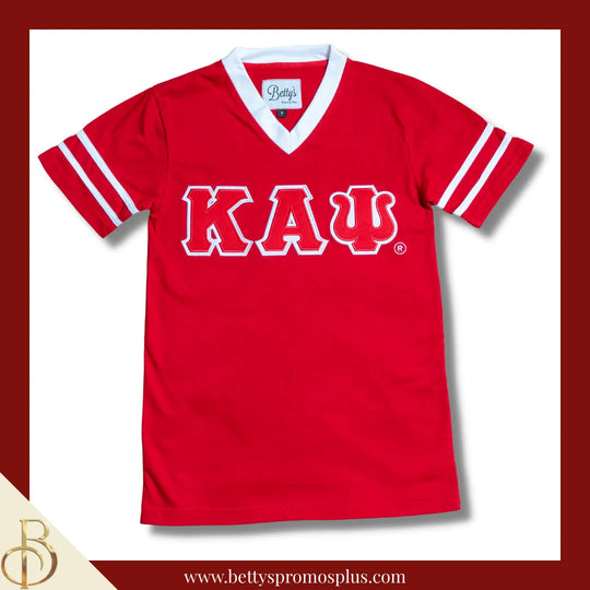 Kappa Alpha Psi ΚΑΨ Double Stitched Appliqué Embroidered Jersey T-Shirt-Red-Small-Kappa Alpha Psi Paraphernalia-Kappa Alpha Psi T-Shirts-Betty's Promos Plus