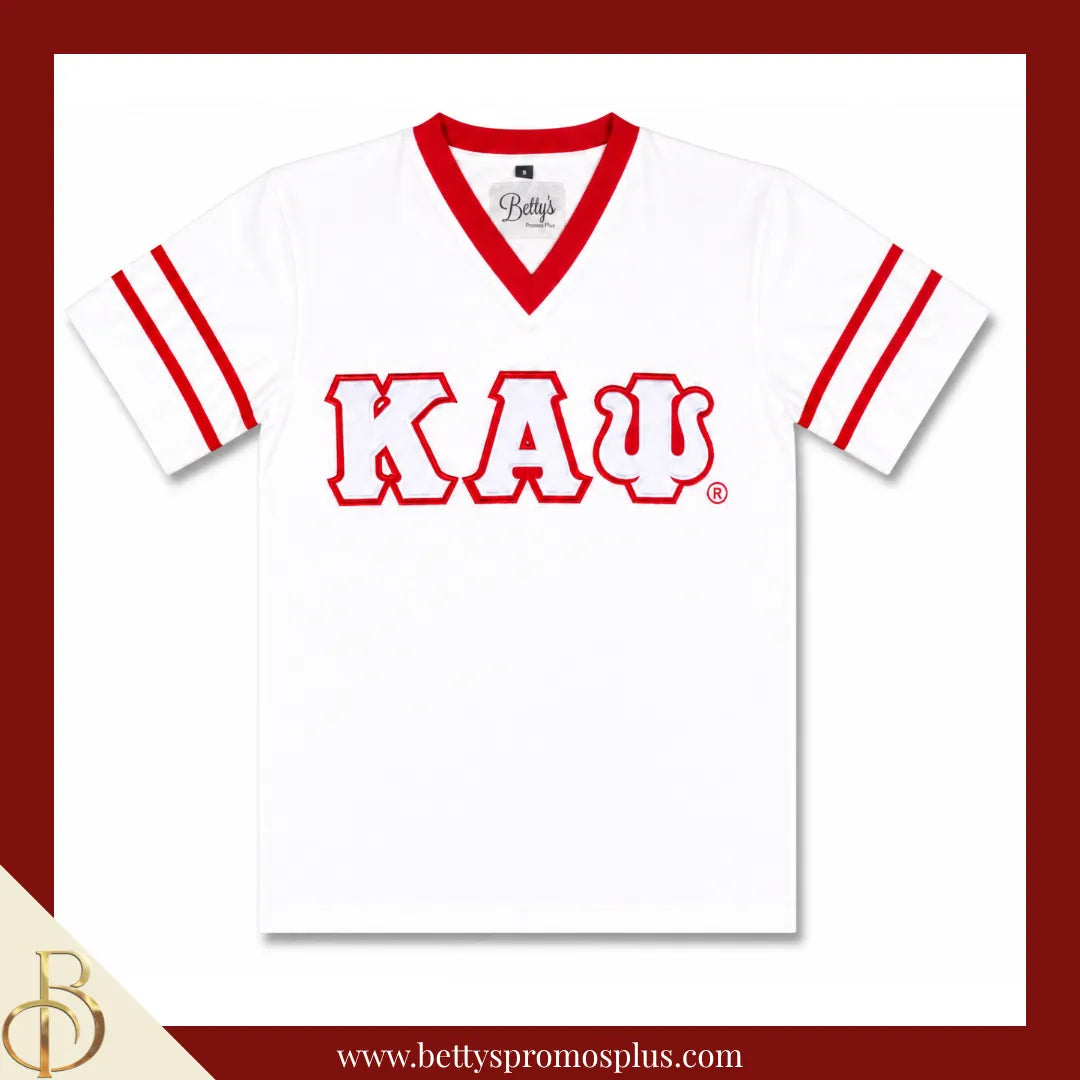 Kappa Alpha Psi ΚΑΨ Double Stitched Appliqué Embroidered Jersey T-Shirt-White-Small-Kappa Alpha Psi Paraphernalia-Kappa Alpha Psi T-Shirts-Betty's Promos Plus
