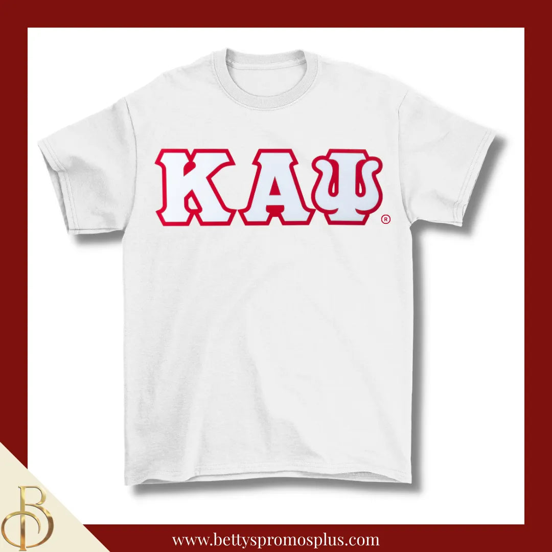 Kappa Alpha Psi ΚΑΨ Double Stitched Appliqué Embroidered Line T-Shirt-Kappa Alpha Psi Paraphernalia-Kappa Alpha Psi T-Shirts-Betty's Promos Plus