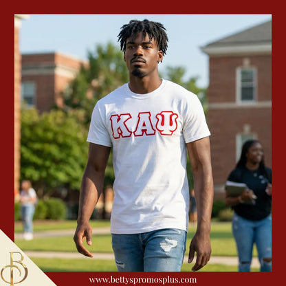 Kappa Alpha Psi ΚΑΨ Double Stitched Appliqué Embroidered Line T-Shirt-Kappa Alpha Psi Paraphernalia-Kappa Alpha Psi T-Shirts-Betty's Promos Plus
