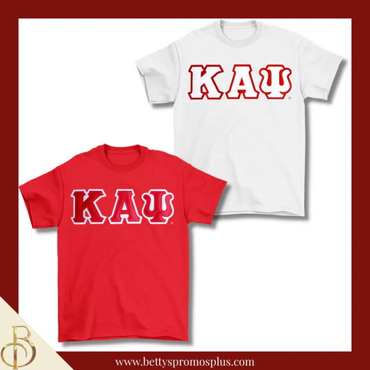 Kappa Alpha Psi ΚΑΨ Double Stitched Appliqué Embroidered Line T-Shirt-Kappa Alpha Psi Paraphernalia-Kappa Alpha Psi T-Shirts-Betty's Promos Plus